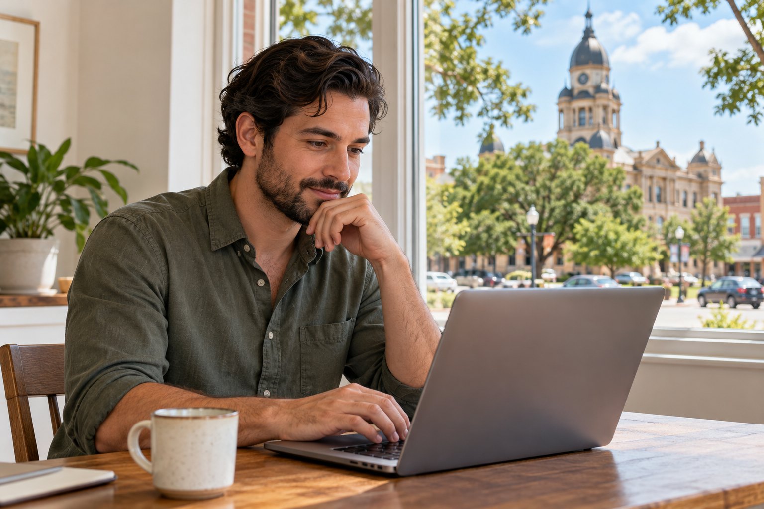 Driver reviewing non-owner coverage options online